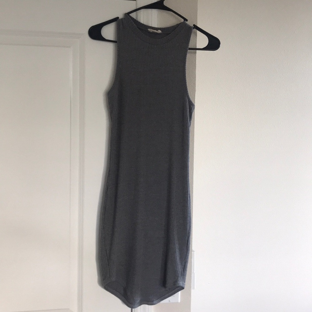 Grey ribbed dress